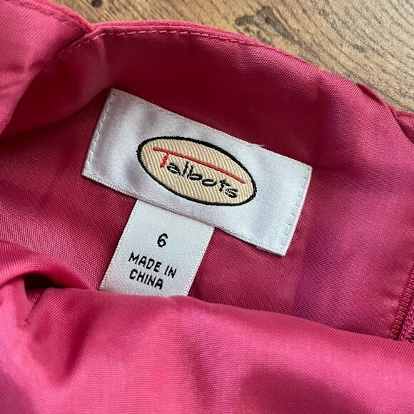 Talbots Womens Dress Set Sz 6 Red Silk Beaded Embroidered Sheath Bolero Jacket - Picture 14 of 14